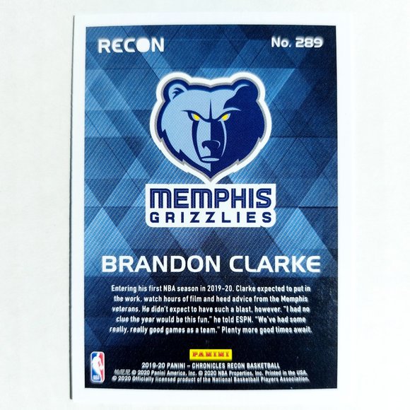 Memphis Grizzlies (Brandon Clarke) - BKBL [15_BC1] - Rookie Card (RC) - Picture 3 of 3